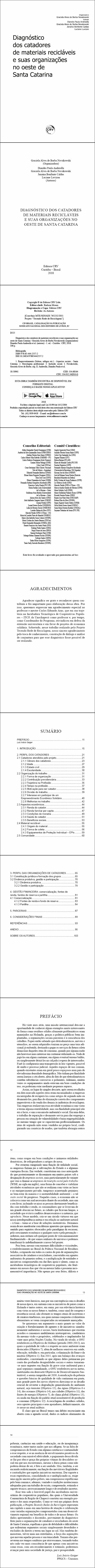 DIAGNÓSTICO DOS CATADORES DE MATERIAIS RECICLÁVEIS E SUAS ORGANIZAÇÕES NO OESTE DE SANTA CATARINA