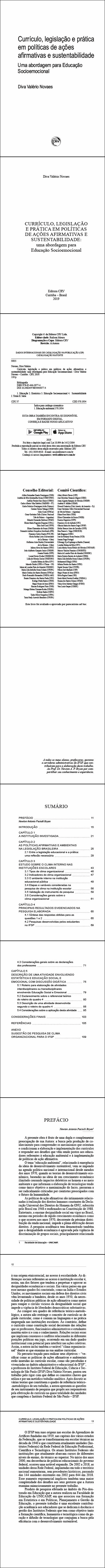 CURRÍCULO, LEGISLAÇÃO E PRÁTICA EM POLÍTICAS DE AÇÕES AFIRMATIVAS E SUSTENTABILIDADE:<br> uma abordagem para Educação Socioemocional