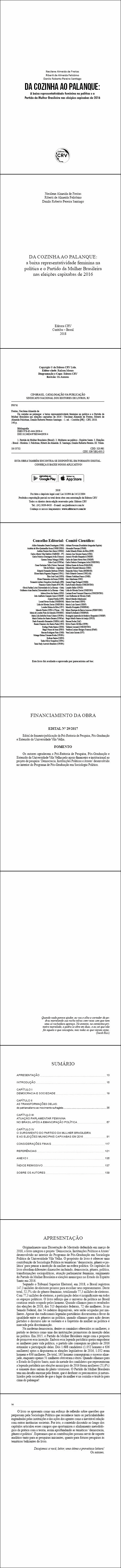 DA COZINHA AO PALANQUE:<br> a baixa representatividade feminina na política e o Partido da Mulher Brasileira nas eleições capixabas de 2016