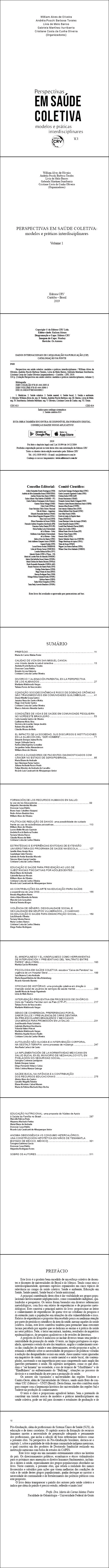 PERSPECTIVAS EM SAÚDE COLETIVA: <br>modelos e práticas interdisciplinares - Volume 1