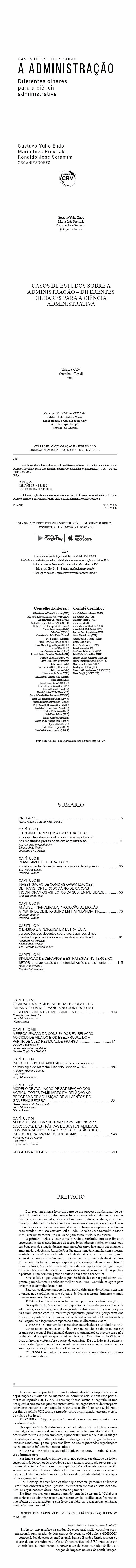 CASOS DE ESTUDOS SOBRE A ADMINISTRAÇÃO – DIFERENTES OLHARES PARA A CIÊNCIA ADMINISTRATIVA