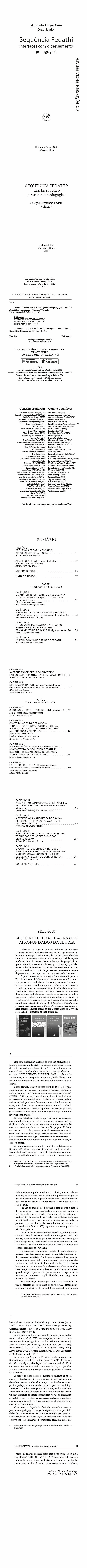 SEQUÊNCIA FEDATHI:  <br>interfaces com o pensamento pedagógico  <br>Coleção Sequência Fedathi <br>Volume 4