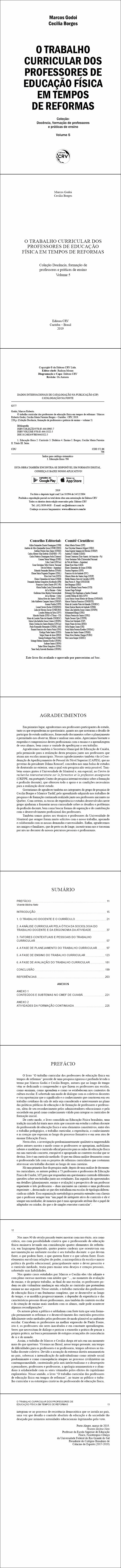 O TRABALHO CURRICULAR DOS PROFESSORES DE EDUCAÇÃO FÍSICA EM TEMPOS DE REFORMAS  <br>Coleção Docência, formação de professores e práticas de ensino - Volume 5