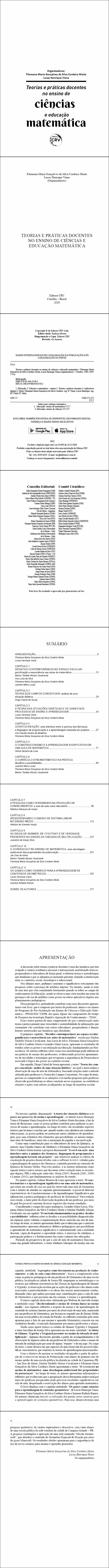 TEORIAS E PRÁTICAS DOCENTES NO ENSINO DE CIÊNCIAS E EDUCAÇÃO MATEMÁTICA