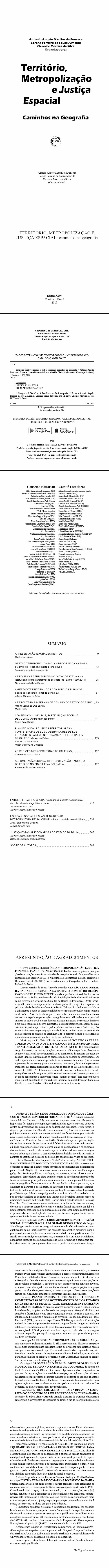TERRITÓRIO, METROPOLIZAÇÃO E JUSTIÇA ESPACIAL:  <br>caminhos na geografia