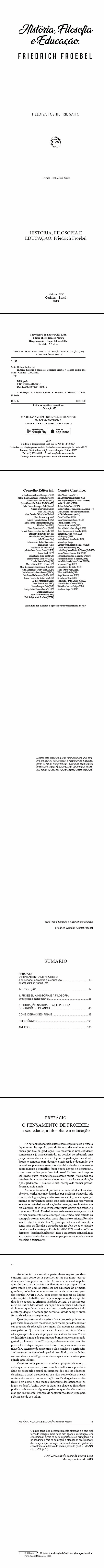 HISTÓRIA, FILOSOFIA E EDUCAÇÃO:<br> Friedrich Froebel