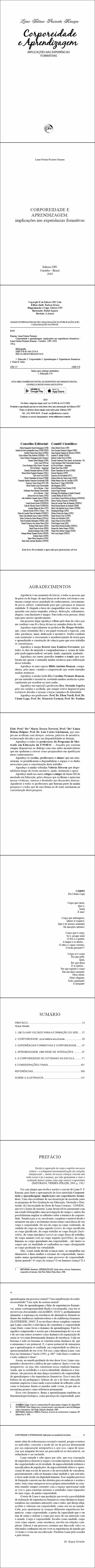 CORPOREIDADE E APRENDIZAGEM: <br> implicações nas experiências formativas