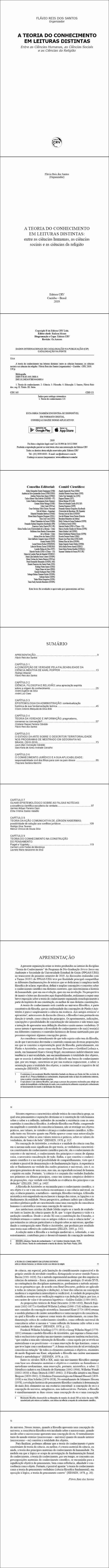 A TEORIA DO CONHECIMENTO EM LEITURAS DISTINTAS: <br> entre as ciências humanas, as ciências sociais e as ciências da religião
