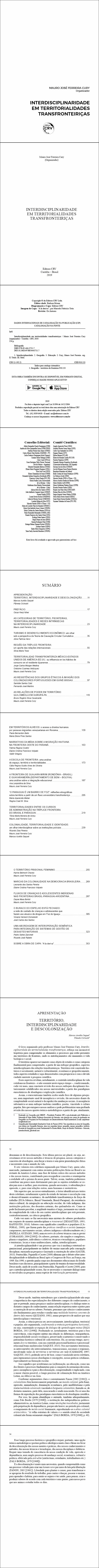 INTERDISCIPLINARIDADE EM TERRITORIALIDADES TRANSFRONTEIRIÇAS