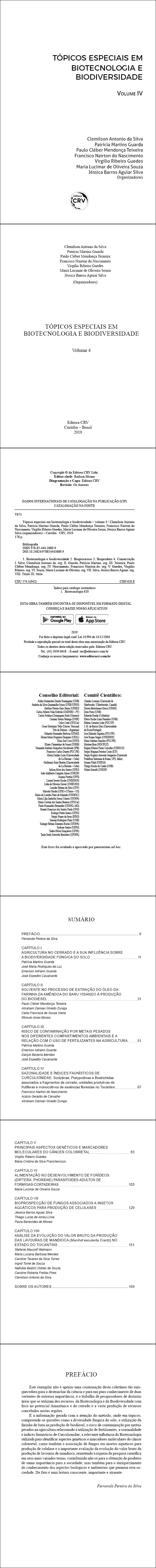 TÓPICOS ESPECIAIS EM BIOTECNOLOGIA E BIODIVERSIDADE <br>Volume 4