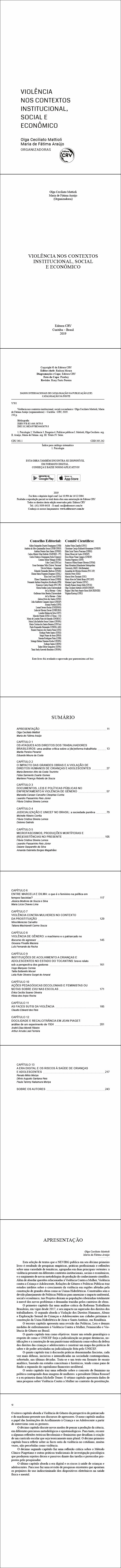 VIOLÊNCIA NOS CONTEXTOS INSTITUCIONAL, SOCIAL E ECONÔMICO