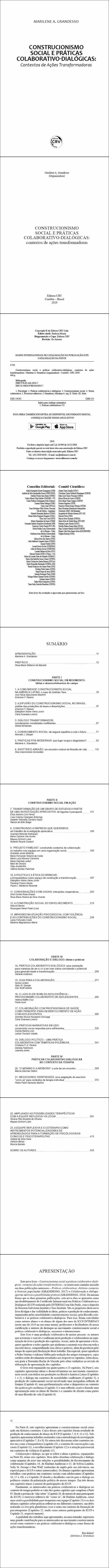 CONSTRUCIONISMO SOCIAL E PRÁTICAS COLABORATIVO-DIALÓGICAS: <br> contextos de ações transformadoras