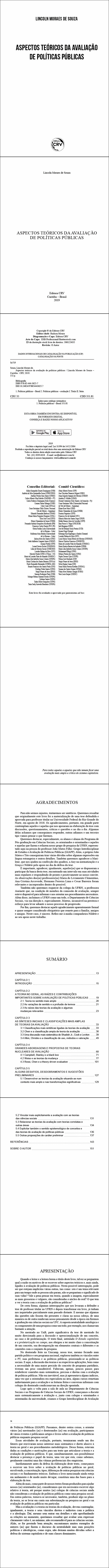 ASPECTOS TEÓRICOS DA AVALIAÇÃO DE POLÍTICAS PÚBLICAS