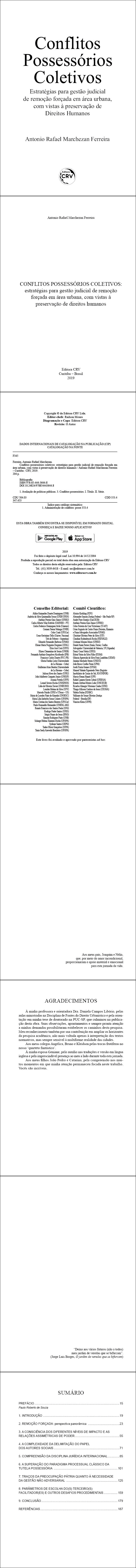 CONFLITOS POSSESSÓRIOS COLETIVOS: <br> estratégias para gestão judicial de remoção forçada em área urbana, com vistas à preservação de direitos humanos