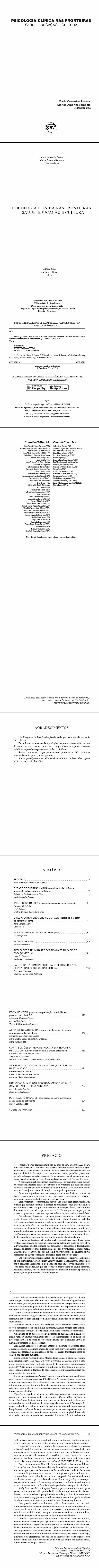 PSICOLOGIA CLÍNICA NAS FRONTEIRAS – SAÚDE, EDUCAÇÃO E CULTURA