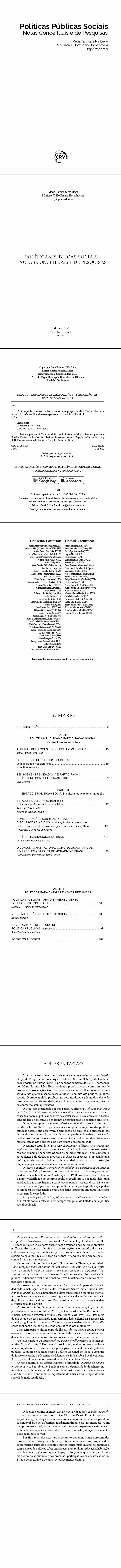 POLÍTICAS PÚBLICAS SOCIAIS – NOTAS CONCEITUAIS E DE PESQUISAS