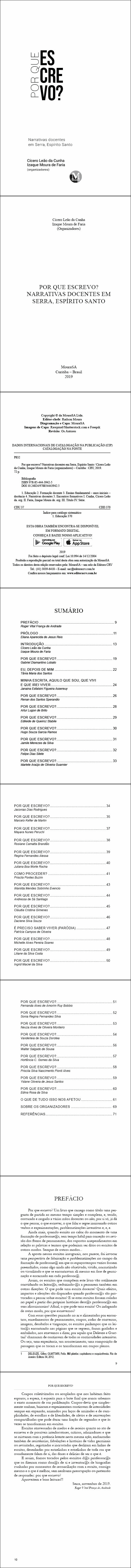 POR QUE ESCREVO? NARRATIVAS DOCENTES EM SERRA, ESPÍRITO SANTO