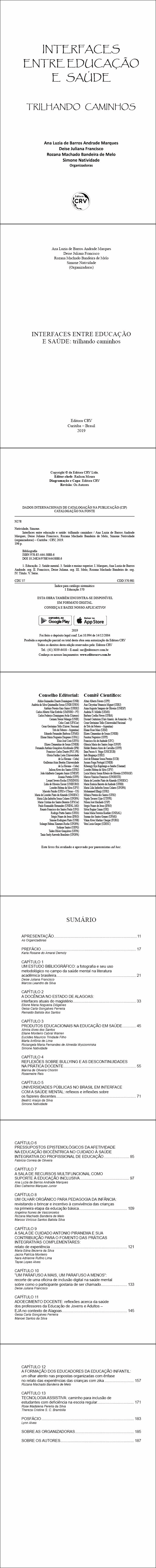 INTERFACES ENTRE EDUCAÇÃO E SAÚDE:<br> trilhando caminhos