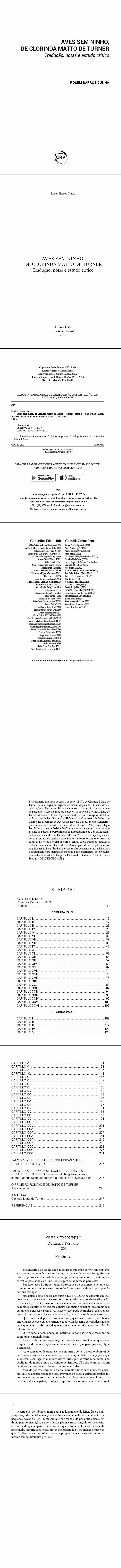 AVES SEM NINHO, DE CLORINDA MATTO DE TURNER<br> Tradução, notas e estudo crítico