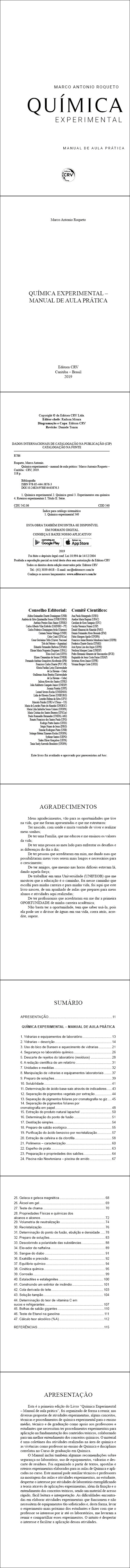 QUÍMICA EXPERIMENTAL – MANUAL DE AULA PRÁTICA