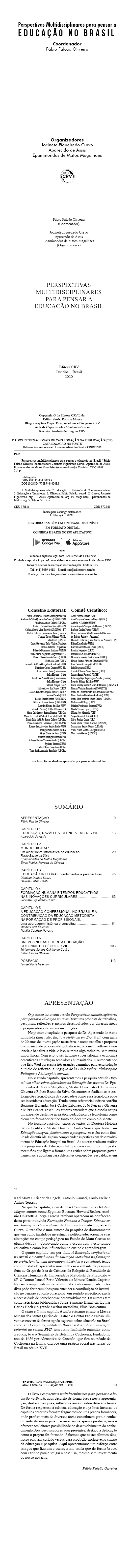 PERSPECTIVAS MULTIDISCIPLINARES PARA PENSAR A EDUCAÇÃO NO BRASIL