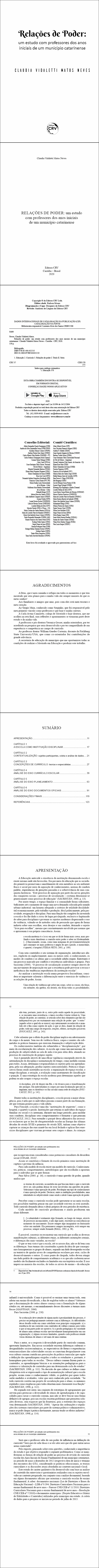 RELAÇÕES DE PODER: <br>um estudo com professores dos anos iniciais de um município catarinense