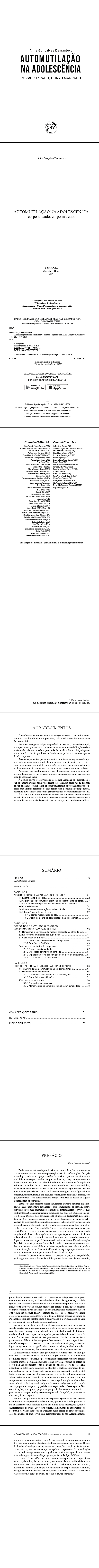 AUTOMUTILAÇÃO NA ADOLESCÊNCIA:<br>corpo atacado, corpo marcado