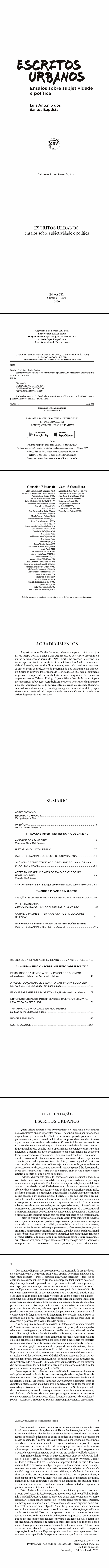 ESCRITOS URBANOS: <br>ensaios sobre subjetividade e política