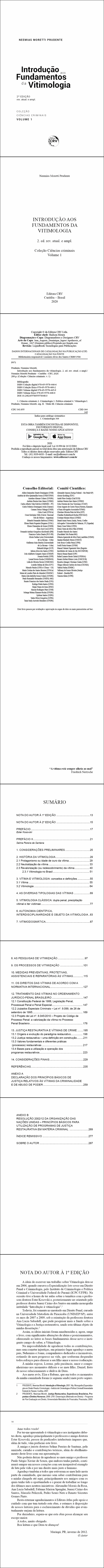INTRODUÇÃO AOS FUNDAMENTOS DA VITIMOLOGIA <br>2. ed. rev. atual. e ampl. <br> Coleção Ciências criminais - Volume 1