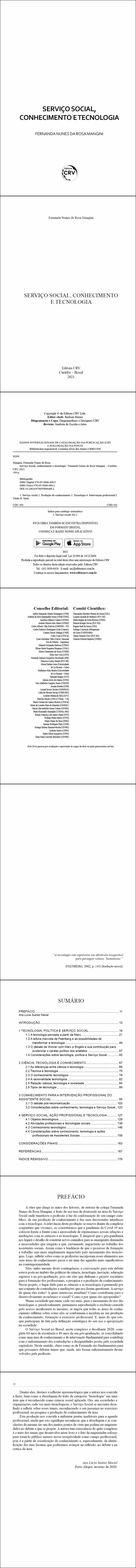 SERVIÇO SOCIAL, CONHECIMENTO E TECNOLOGIA