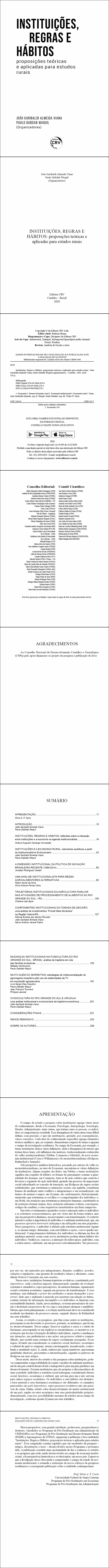 INSTITUIÇÕES, REGRAS E HÁBITOS: <br>proposições teóricas e aplicadas para estudos rurais