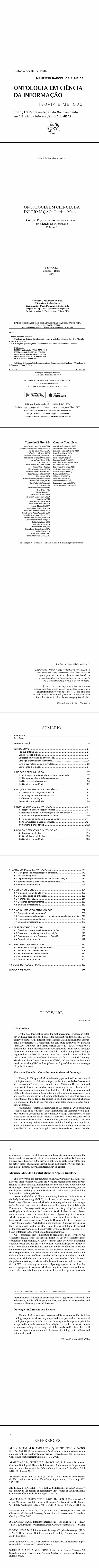 ONTOLOGIA EM CIÊNCIA DA INFORMAÇÃO: <br>Teoria e Método <br>Coleção Representação do Conhecimento em Ciência da Informação <br>Volume 1