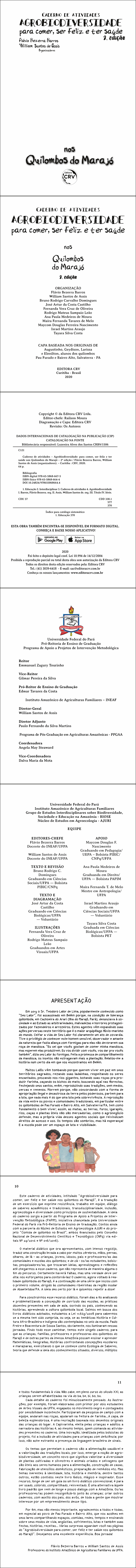 Caderno de Atividades Agrobiodiversidade para comer, ser feliz e ter saúde nos Quilombos do Marajó <br> 2ª Edição