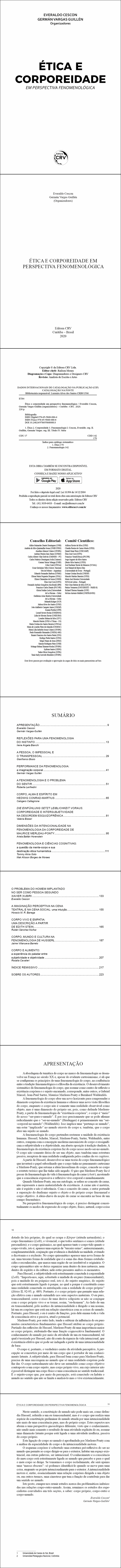 ÉTICA E CORPOREIDADE EM PERSPECTIVA FENOMENOLÓGICA