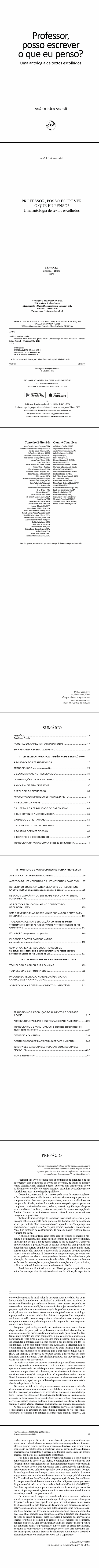 PROFESSOR, POSSO ESCREVER O QUE EU PENSO?<br> Uma antologia de textos escolhidos