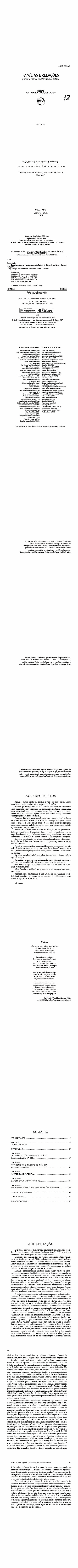 FAMÍLIAS E RELAÇÕES:<br> por uma menor interferência do Estado<br> Coleção Vida em Família, Educação e Cuidado - Volume 2