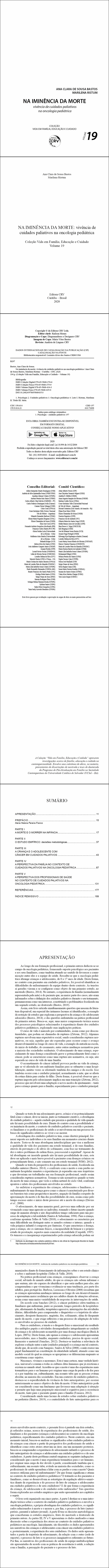 NA IMINÊNCIA DA MORTE: <br>vivência de cuidados paliativos na oncologia pediátrica <br> Coleção Vida em Família, Educação e Cuidado - Volume 19