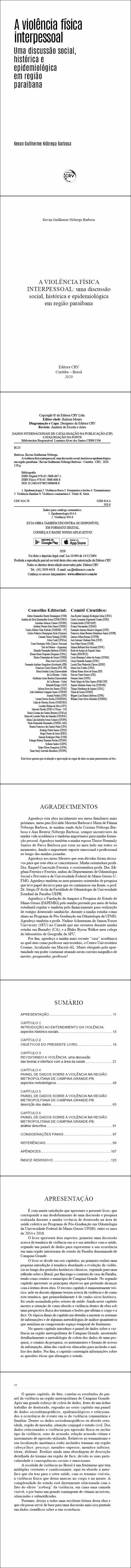 A VIOLÊNCIA FÍSICA INTERPESSOAL:<br>uma discussão social, histórica e epidemiológica em região paraibana