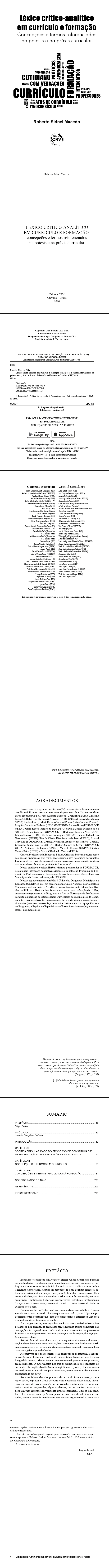 LÉXICO CRÍTICO-ANALÍTICO EM CURRÍCULO E FORMAÇÃO: <br>concepções e termos referenciados na poiesis e na práxis curricular