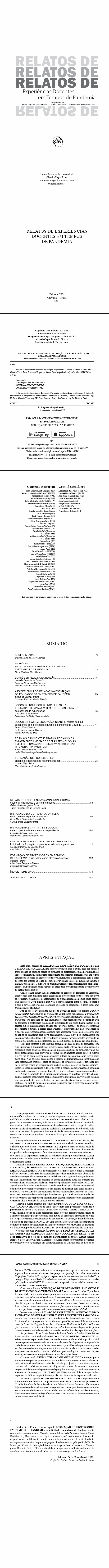 RELATOS DE EXPERIÊNCIAS DOCENTES EM TEMPOS DE PANDEMIA