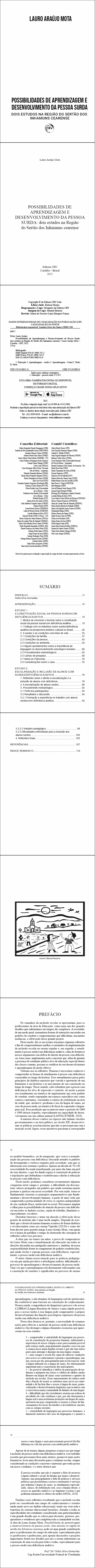 POSSIBILIDADES DE APRENDIZAGEM E DESENVOLVIMENTO DA PESSOA SURDA:<br> dois estudos na Região do Sertão dos Inhamuns cearense