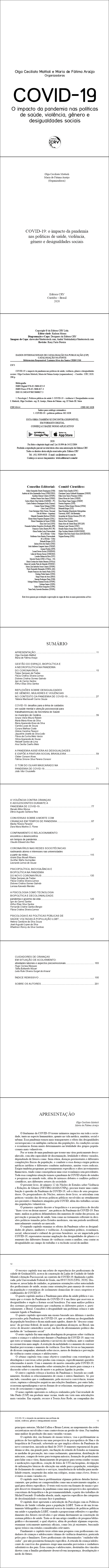 COVID-19: <br>o impacto da pandemia nas políticas de saúde, violência, gênero e desigualdades sociais