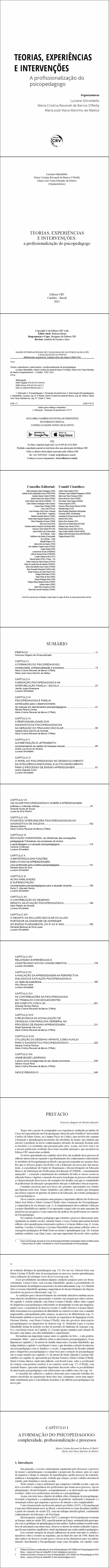TEORIAS, EXPERIÊNCIAS E INTERVENÇÕES: <br>a profissionalização do psicopedagogo
