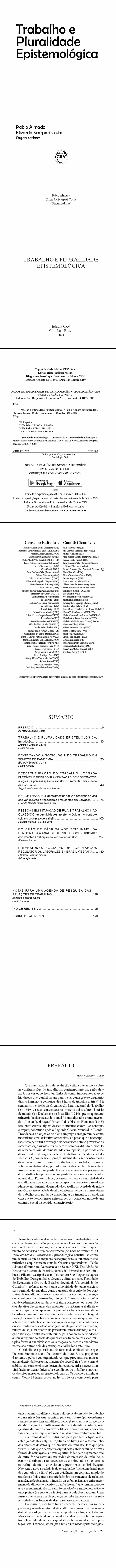 TRABALHO E PLURALIDADE EPISTEMOLÓGICA