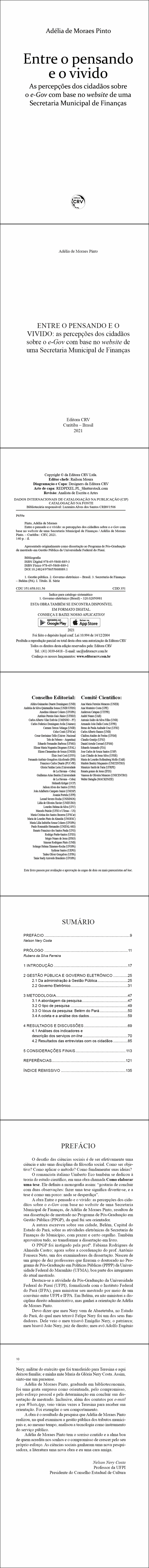 ENTRE O PENSANDO E O VIVIDO:<br> as percepções dos cidadãos sobre o e-Gov com base no website de uma Secretaria Municipal de Finanças