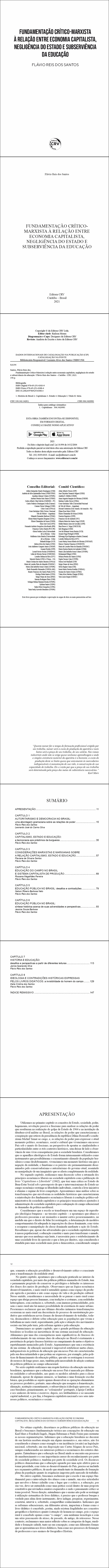 FUNDAMENTAÇÃO CRÍTICOMARXISTA À RELAÇÃO ENTRE ECONOMIA CAPITALISTA, NEGLIGÊNCIA DO ESTADO E SUBSERVIÊNCIA DA EDUCAÇÃO