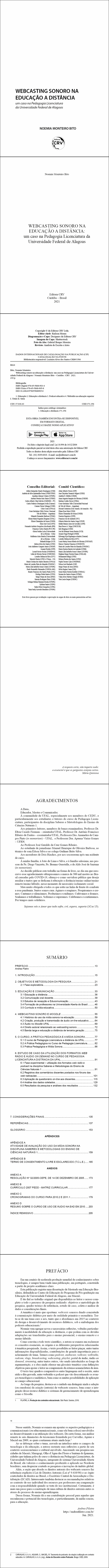 WEBCASTING SONORO NA EDUCAÇÃO A DISTÂNCIA:<br> um caso na Pedagogia Licenciatura da Universidade Federal de Alagoas