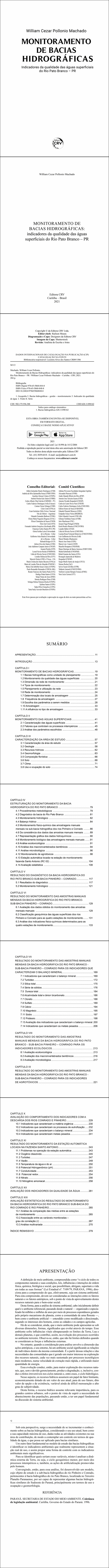 MONITORAMENTO DE BACIAS HIDROGRÁFICAS: <br>indicadores da qualidade das águas superficiais do Rio Pato Branco – PR