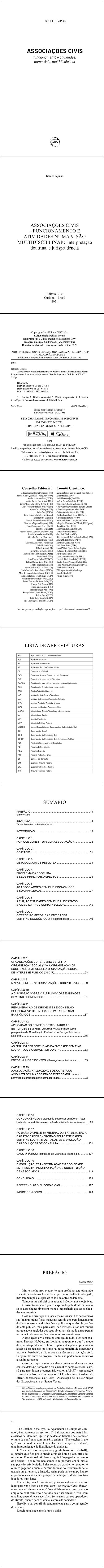 ASSOCIAÇÕES CIVIS – FUNCIONAMENTO E ATIVIDADES NUMA VISÃO MULTIDISCIPLINAR:<br> interpretação doutrina, e jurisprudência