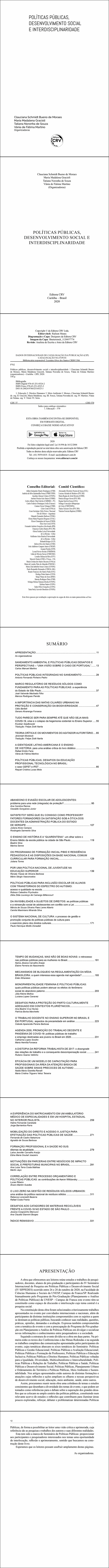 POLÍTICAS PÚBLICAS, DESENVOLVIMENTO SOCIAL E INTERDISCIPLINARIDADE